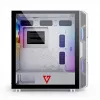 Caja de PC MODECOM AMIRANI ARGB Midi Tower blanca — ATX/ITX, GPU 35 cm, disipador de CPU 16,5 cm, 2 ventiladores de 200 mm