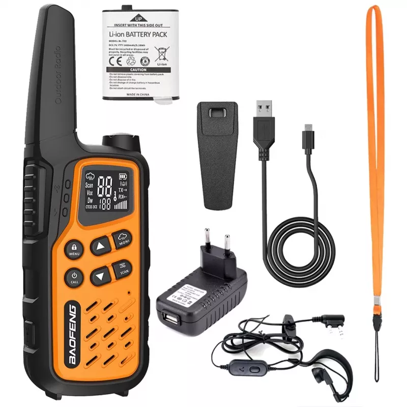 Walkie-talkie Baofeng BF-T25E naranja, 2 uds.