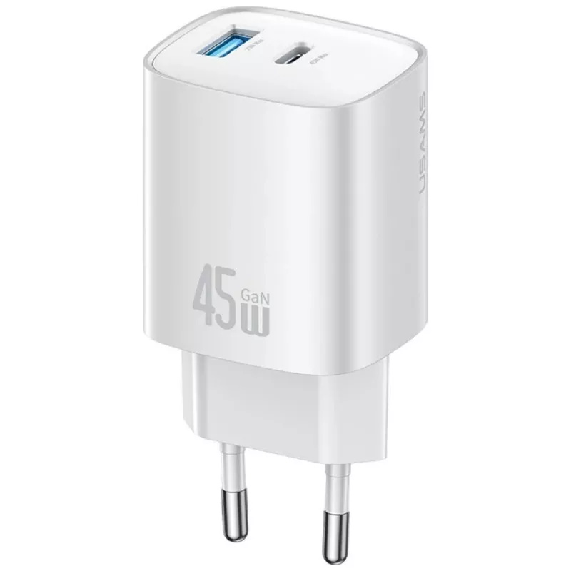 Cargador T66 45W GaN CC290 USB-A + USB-C