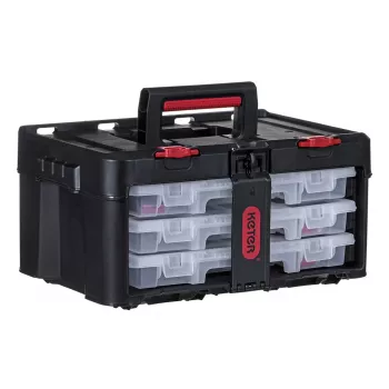 Caja de herramientas KETER Stack'N'Roll (17210831/253380) con 3 organizadores negra