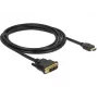 DeLOCK - Cable de vídeo - Single Link - HDMI / DVI - DVI-D (M) a HDMI (M) - 2 m - Triple aislamiento - Negro - Tornillos moleteados