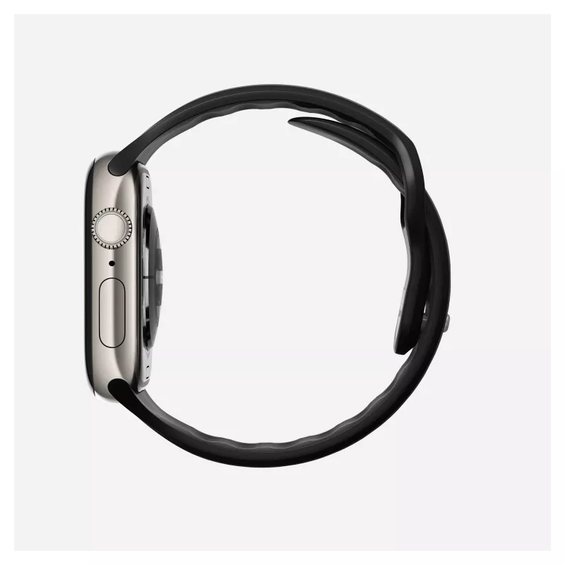 Correa para reloj Nomad Tempo Band negra goma, 18 mm de ancho, compatible con muñecas de 135–175 mm