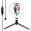 Soporte de trípode Puluz con anillo LED de 20 cm Vlogging PKT3073B