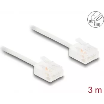 Cable de red DeLOCK RJ45 Cat.6 UTP ultra fino 3 m blanco