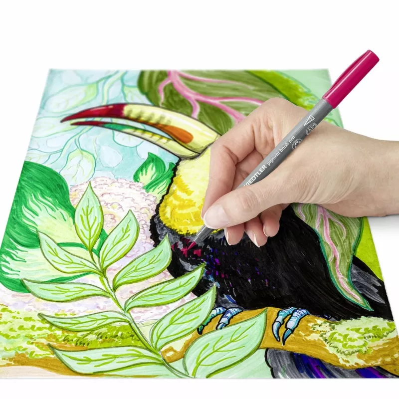 Staedtler Design Journey 371 BK4-2 juego de rotuladores de pincel con pigmento, Lake Colors, 4 piezas