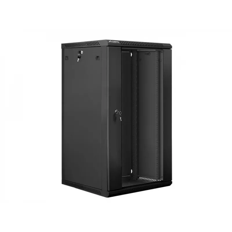 Armario de instalación de pared Lanberg 19'' 22U 600x600mm negro (puerta de cristal)
