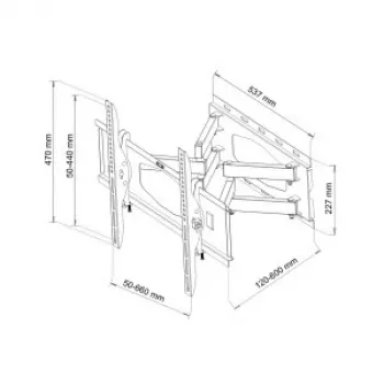 ART AR-65 soporte de TV de mesa para pantallas planas 2,03 M (80) negro pared