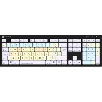 Teclado LogicKeyboard Dyslexie Negro UK para PC LKB-DYSLEX-BJPU-UK — distribución UK, diseño de teclas apto para dislexia