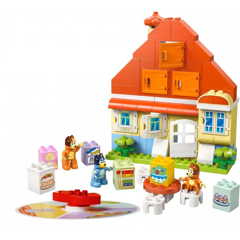 Juguete de construcción LEGO Bluey Casa familiar con juego de memoria 10459 — 83 piezas, 3 minifiguras, edad 3+