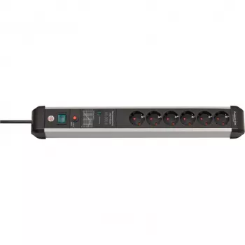 Alargador de corriente Brennenstuhl 1391010600 3m 6 tomas de corriente para interior negro plata