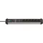 Alargador de corriente Brennenstuhl 1391010600 3m 6 tomas de corriente para interior negro plata