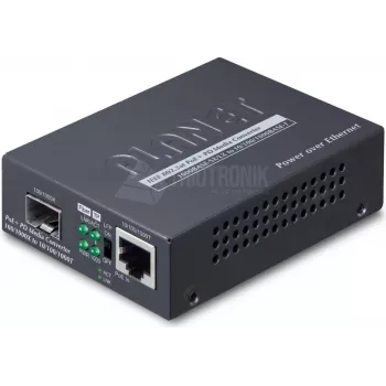 PLANET 802.3at PoE+ PD conversor de medios de red 2000 Mbit/s negro