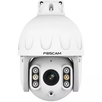 Foscam SD8EP Cámara de vigilancia PoE blanca 8MP (3840x2160), Power over Ethernet, función de giro e inclinación, zoom óptico 4x