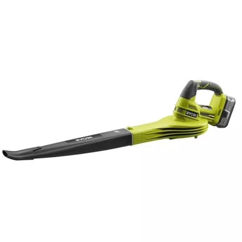 Ryobi RBL1820S40F ONE+ soplador de hojas inalámbrico 18 V, con batería de 4,0 Ah y cargador, negro, verde