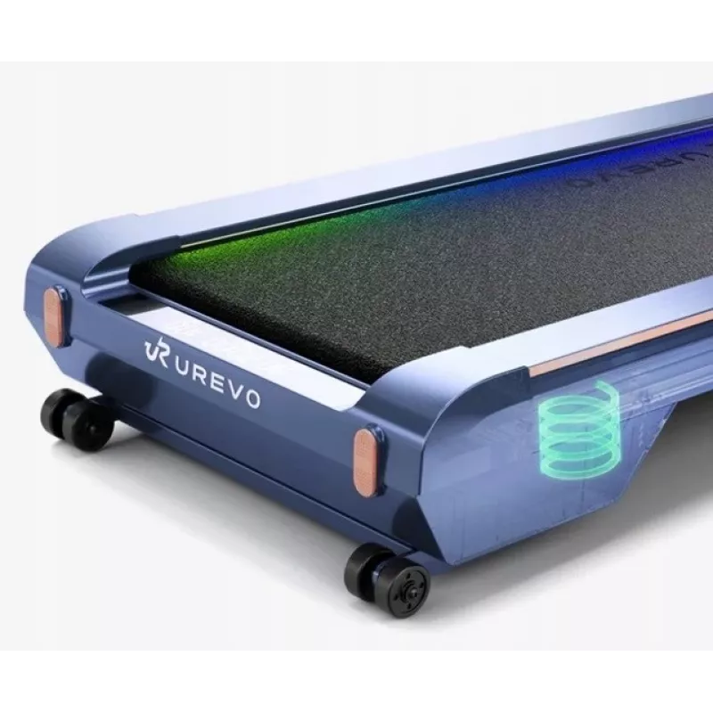 Cinta de correr UREVO CyberPad — superficie de carrera 419×1099 mm, motor 2,5 PS, velocidad 0,6–4 km/h, peso máximo de usuario 120 kg