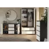 Cómoda 2 puertas 3 cajones top e shop M-MP-K-MAL-2D3S-ANTBIA — marco antracita, puertas blancas, 1200×750×400 mm