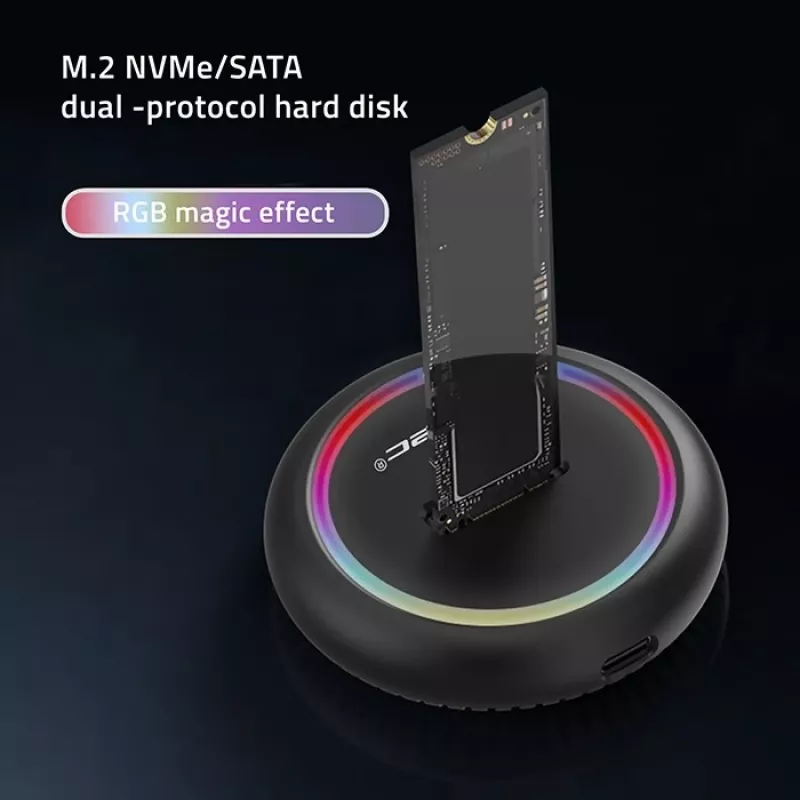 Base de acoplamiento para SSD M.2 QOLTEC 52275 para unidades SATA y NVMe, conexión USB