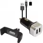 Cargador de coche RealPower 168182 Smartphone Negro Plata