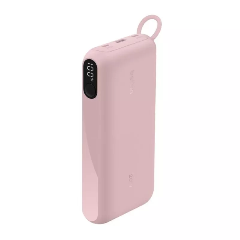 Batería externa Belkin BPB028HQPK 20000 mAh – 2× USB-C, 1× USB-A, rosa