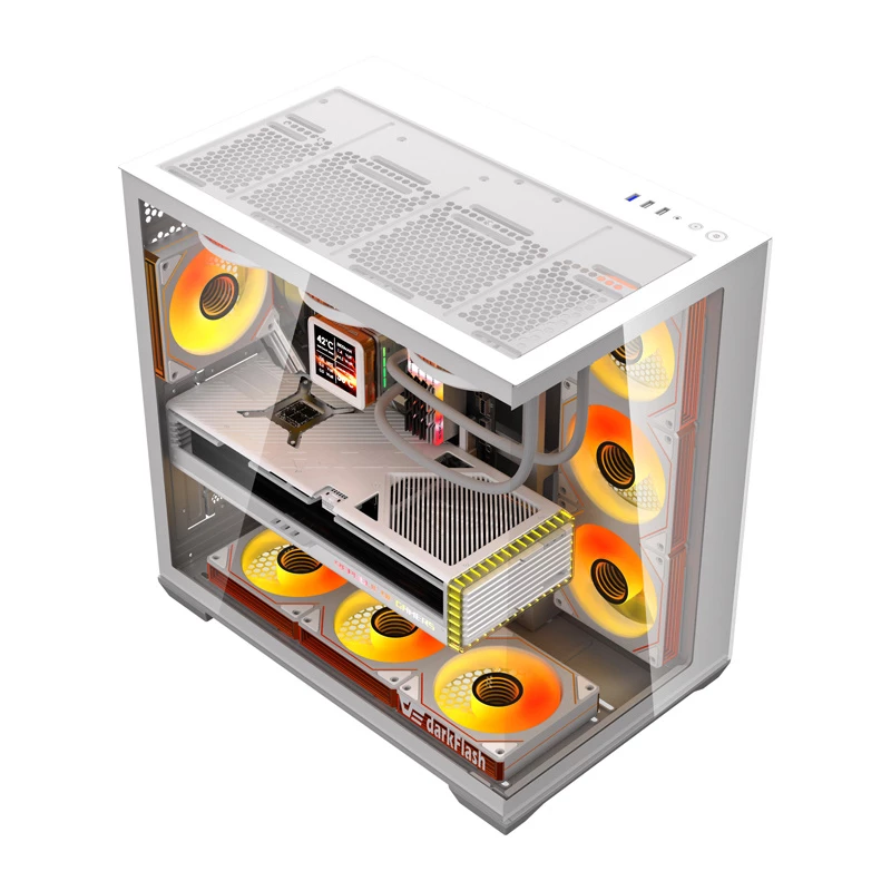 Caja de PC Darkflash C280 (blanca) con 7 ventiladores de refrigeración