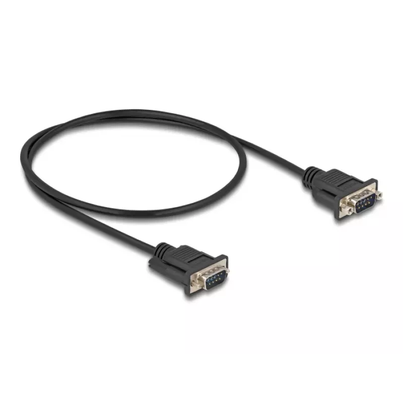 Cable serie DeLOCK RS-232 D-Sub9 macho a macho 0,5 m negro
