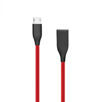 Cable de silicona USB-Micro-USB (rojo, 2 m)