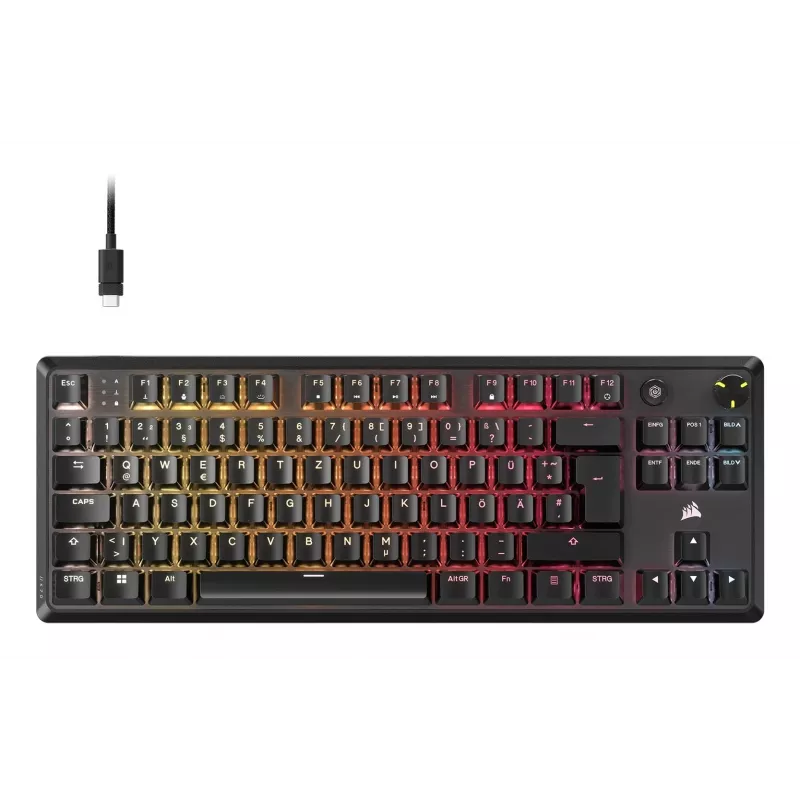 Teclado mecánico para gaming CORSAIR K70 Core TKL USB RGB LED, negro
