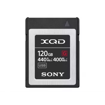 Sony QD-G120F 120 GB tarjeta de memoria XQD de alta velocidad, 120 GB, XQD, 440 MB/s, 400 MB/s, resistente al agua, resistente a la temperatura, negro