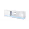 Mueble de TV Cama QIU 200 MDF blanco brillante/blanco brillante