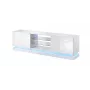 Mueble de TV Cama QIU 200 MDF blanco brillante/blanco brillante