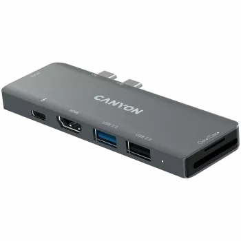Lector de tarjetas SD Canyon DS-5 USB 2.0 Type-C gris 60 Hz