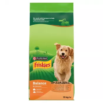 PURINA Friskies Balance Pollo con ternera y verduras - Pienso para perros - 15 kg
