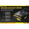 Cargador de baterías Nitecore D2 — cargador de 2 compartimentos para pilas AA/AAA/AAAA/C, tensión de entrada 100–240V, tensión de salida 4,2V, negro