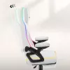 Silla gaming de malla RGB blanca