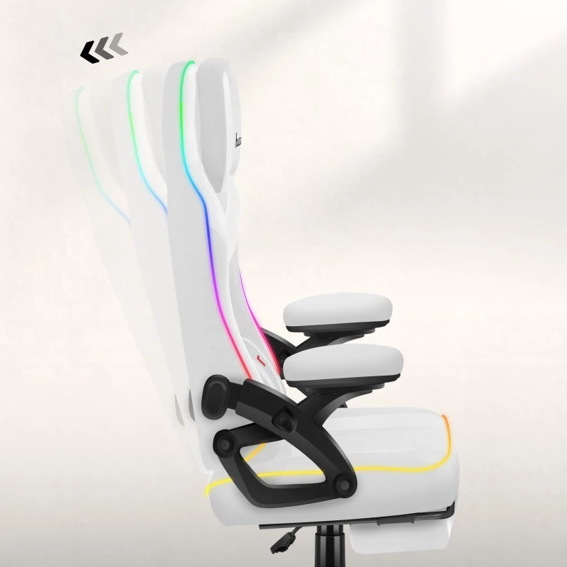 Silla gaming de malla RGB blanca