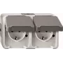 Toma de corriente Merten MEG2321-8029 CEE 7/3 gris, IP44, 250 V, 16 A, 143×57×83 mm