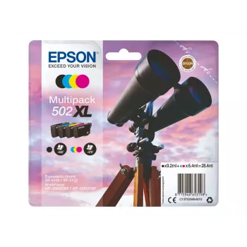 Epson 502XL multipack de tinta original, negro/cian/magenta/amarillo, 4x (C13T02W94020)