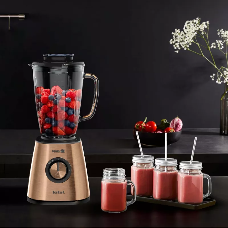 Batidora de vaso Tefal BlendForce BL439G10 — 800 W, jarra de cristal de 1,75 L, trituradora de hielo