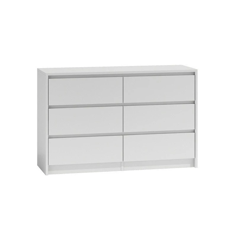 Cómoda top e shop K120 BIEL 2X3, 6 cajones, blanco, 750×400×1200 mm, aglomerado