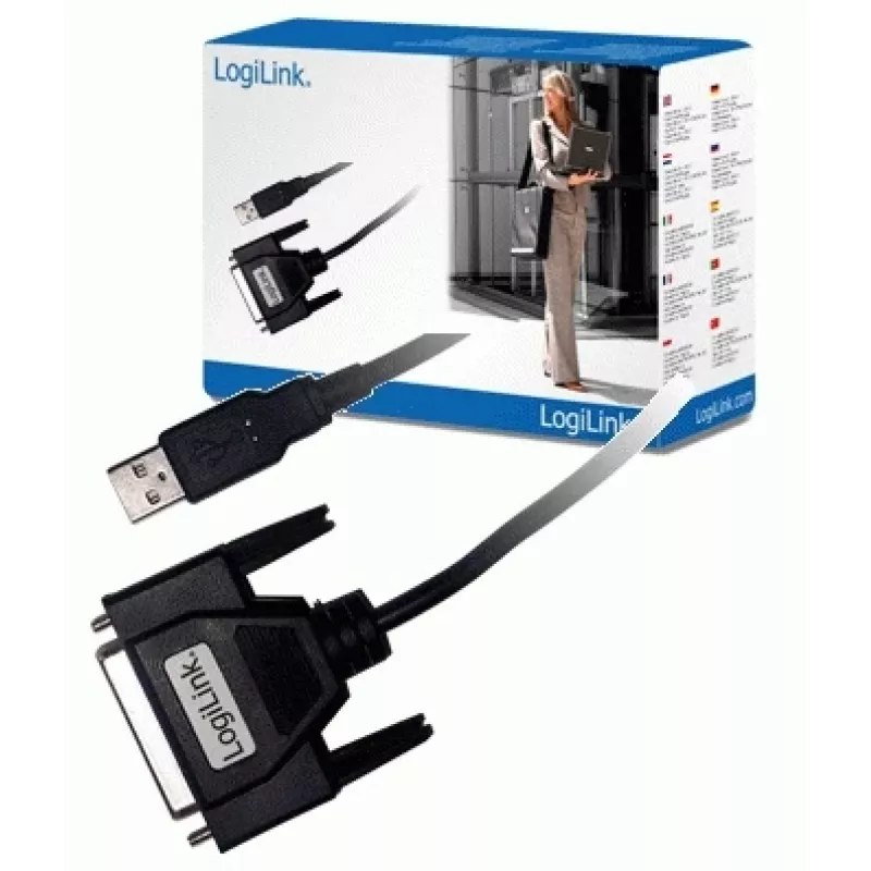 LogiLink UA0054A Cable paralelo negro 1,8 m