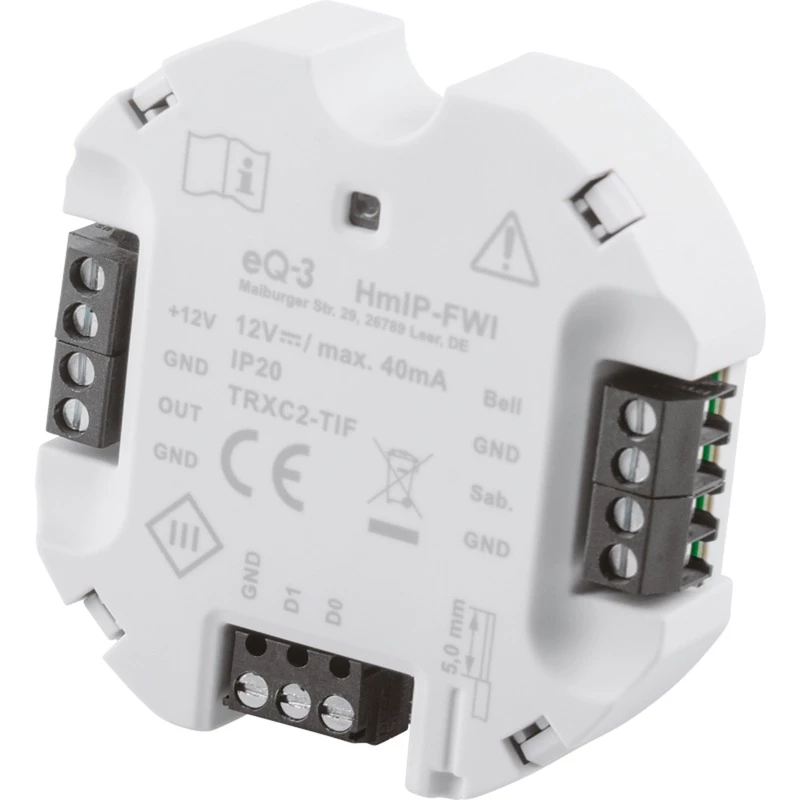 Homematic IP HMIP-FWI receptor Smart Home 868 MHz con cable blanco