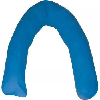 Cojín de posicionamiento en forma de media luna para cama de fibra de silicona azul