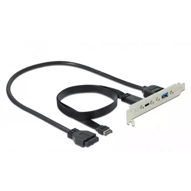 Chapa de ranura DeLOCK 89934 con 1 x conector USB Type-C y 1 x conector USB Type-A
