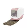 Bandeja arenero cubierta para gatos Savic Nestor blanco-rosa, bandeja cerrada con tapa, 56×39×38,5 cm