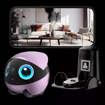 EnaBot Ebo Air 2 Plus robot móvil de vigilancia doméstica con cámara IA lila