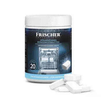 Pastillas limpiadoras para lavavajillas FRISCHER FR00206 20 uds. 16 g — pastillas de limpieza y descalcificación para lavavajillas