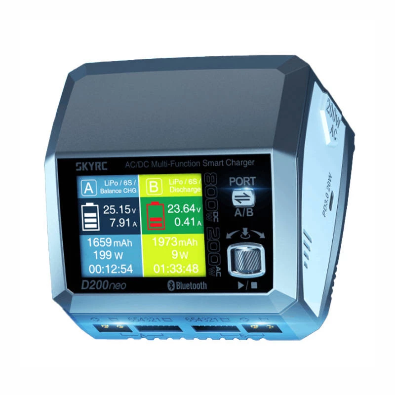 Cargador de baterías SkyRC D200 neo AC DC LiPo Li-Ion LiFePO4 35A