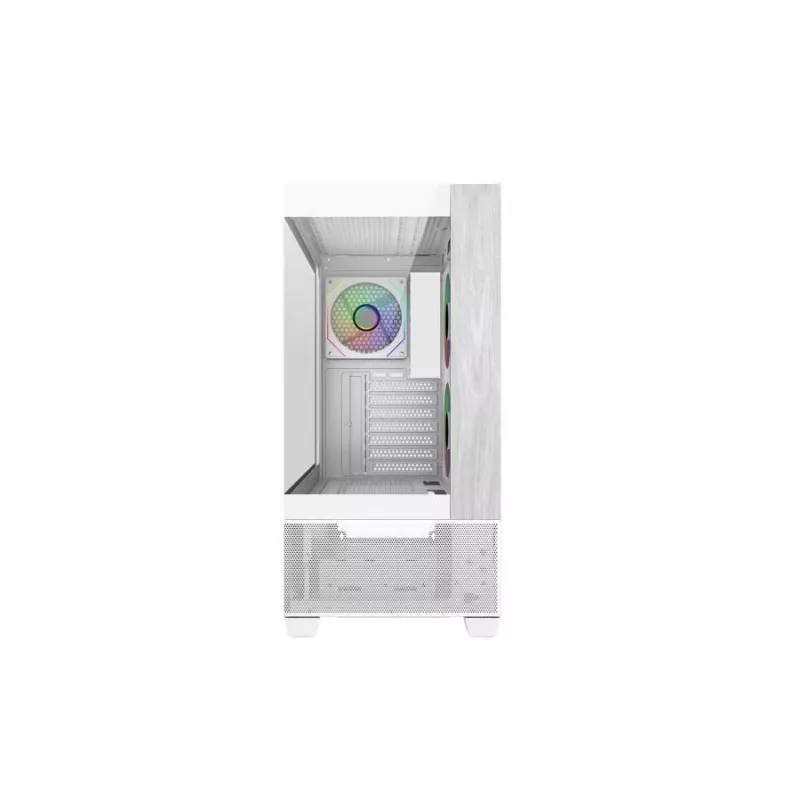 Cooler Master E690-WHNN-S00 Elite 690 WOOD White, cristal templado Full-View de 270°, bisel continuo