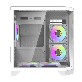 Caja de ordenador Darflash FT350 + 5 ventiladores aRGB (blanca)
