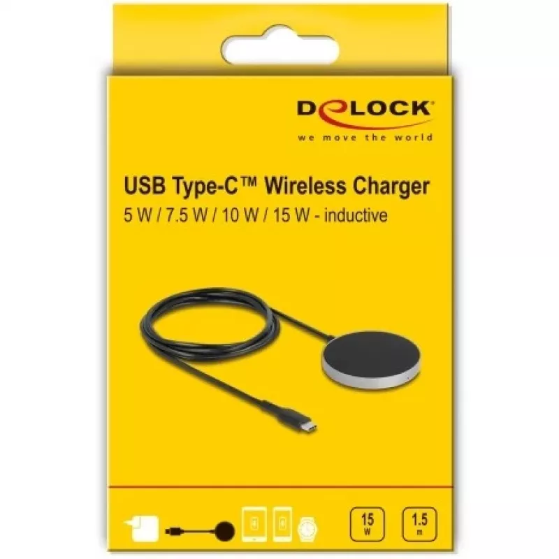 Cargador inalámbrico DeLOCK 66467 5W 7,5W 10W 15W base de carga por inducción